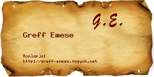 Greff Emese névjegykártya